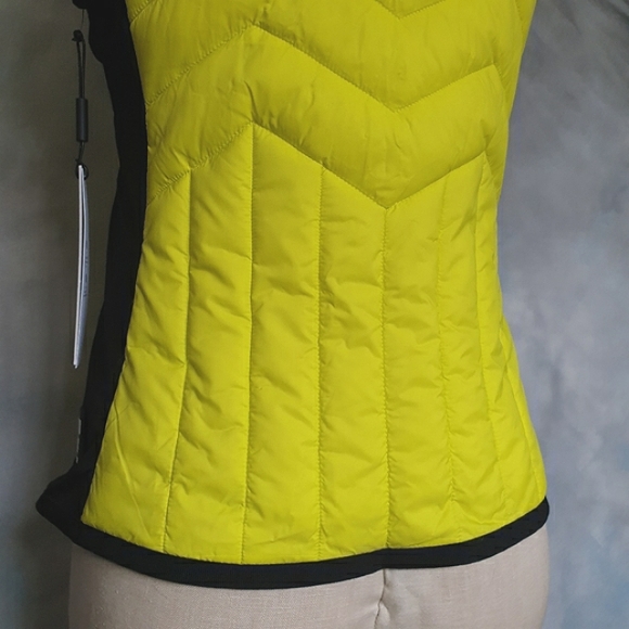 Calvin Klein Performance Neon Yellow & Blk Fleece Lined Mock Neck Puffer Vest XS - Picture 6 of 16